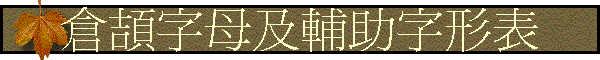 倉頡字母及輔助字形表
